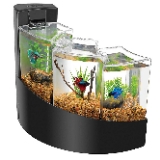 Aqueon Betta Falls Aquarium 3 Section Fish Tank with Quietflow Filter